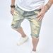 Man's clothing Men's five slim slim feet shaved denim pants Fashion youth ripped shorts jeans_viptrois.com
