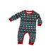 Christmas tree stripes full of flowers Christmas family clothing printed home clothes pajamas_viptrois.com