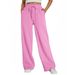 Men's Clothing Wide Leg Sports Pants High Waist Loose Drawstring Jogging Pants With Pockets Sweatpants_viptrois.com
