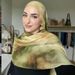 Muslim headscarf Watercolor Series Satin Polyester Cotton Cape Printed Scarf Ethnic Headscarf Women's Scarf 180cm*80cm_viptrois.com