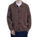 Men's Plus Size Knit Cardigan - Breathable Polo Collar Open Front Sweater, Casual Loose Fit Long Sleeve Pullover For Summer (Black, Green, Brown)_viptrois.com