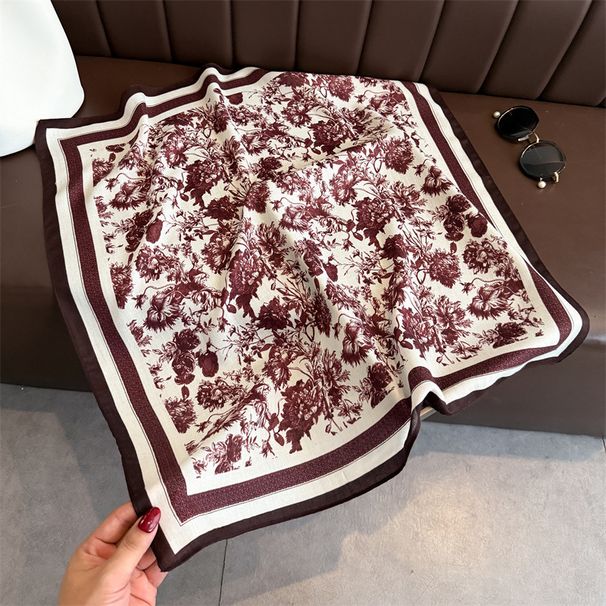 Elegant Versatile Velvet Herringbone Cotton Linen Feel Small Silk Headscarf Shawl Sun Protection Neck Women's_viptrois.com