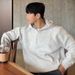 Autumn Hoodie Men's Half Zip Hooded Sweater Thick Knit Sweater Jacket_viptrois.com