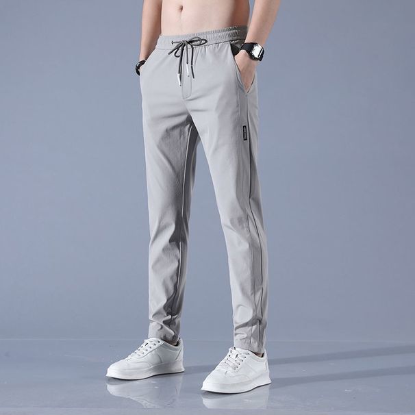 2025, Sommer, Schlanke Neue Koreanische Version, Übergröße, Trendige Gerade Röhre, Leichte Business-Eisseide-Freizeithose Für Männer, Slim-Fit-Hose_viptrois.com