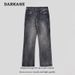American High Street Men's Dirtyfit Distressed Splatter Paint Straight Leg Jeans Trendy Slightly Flared Slimming Floor Length Pants_viptrois.com