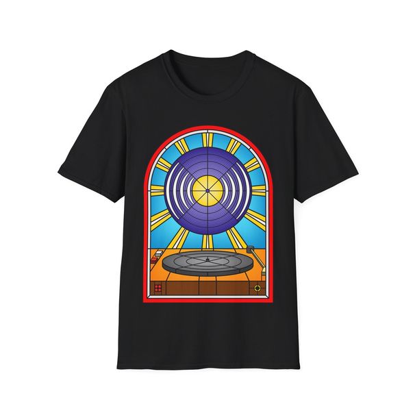 Vinyl Album T-Shirt Mens Womens Tees Top, Stained Glass Tee, Retro Music Shirt, DJ Top, Pop Art_viptrois.com