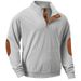 Men's Clothing Casual Stand Up Collar Long Sleeve Sports Sweatshirt With Pockets_viptrois.com