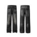 Men's Clothing Washed Men's Ink Splashed Loose Straight Jeans_viptrois.com