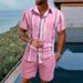 Men's Summer T-shirt Shirt Set Casual Loose Short Sleeve Shorts Sweat-absorbing Breathable_viptrois.com