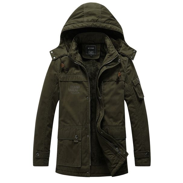 Men's Clothing Winter New Washed Jacket Cotton Clothes Plus Velvet Thickening Warm Cold Proof Men's Mid Length Hooded Cotton Padded Jacket Men_viptrois.com