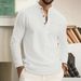 Men's Waffle-Knit Stand Collar Polo Shirt – Breathable Button-Up Long Sleeve (S-XXXL, 6 Colors)_viptrois.com