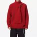 New Year's Red Thick Sweater Men's Warm High Collar Simple Knitted Couple Sweater_viptrois.com