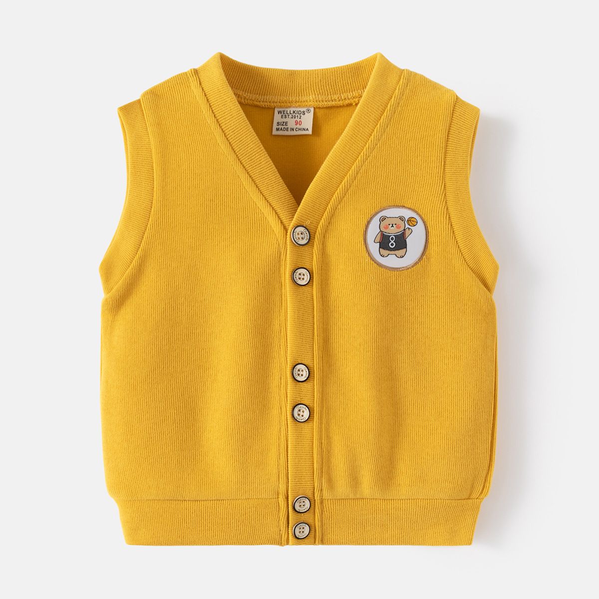 XUANMU Autumn Children's Vest School Style Boys Four Season Cartoon Bear Vests Knitted Baby Thin Outerwear Boys' WaistCoats XB045_viptrois.com