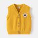 XUANMU Autumn Children's Vest School Style Boys Four Season Cartoon Bear Vests Knitted Baby Thin Outerwear Boys' WaistCoats XB045_viptrois.com