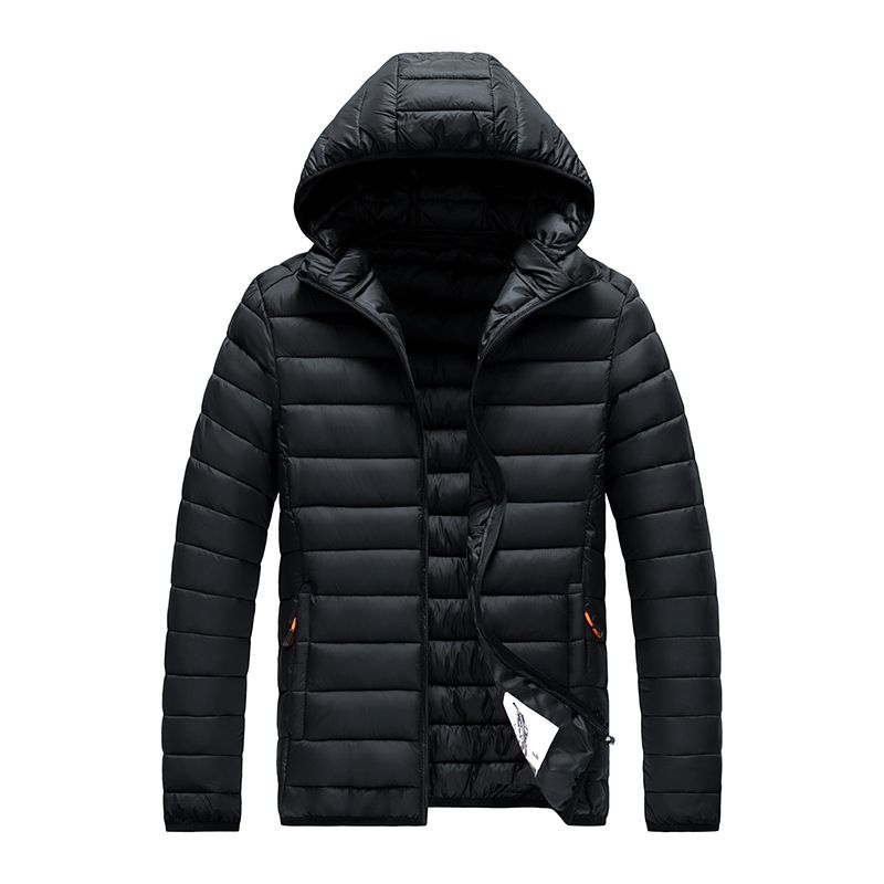 Men's Lightweight Winter Jacket - Slim Fit Hooded Nylon Coat With Polyester Lining (200g Filling, Multiple Colors, Sizes M-8XL)_viptrois.com