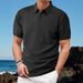 Men's Breathable Jacquard Short Sleeve Shirt - Loose Fit & Moisture-Wicking For Summer Casual Wear_viptrois.com