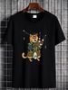 Cat With Bagpipe I Scottish Uniform Music Kilt Funny T-Shirt S-4XL Fashion Casual Graphic Slightly Soft Stretched Streetwear Unisex Homme_viptrois.com
