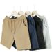 Men's Summer Casual Shorts - Cotton-Like Fabric Solid Color Streetwear Relaxed Fit Athletic Shorts With Pockets_viptrois.com