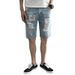 Men's Summer Thin Ripped Denim Shorts Loose Straight Leg Five Point Pants Trendy mid Length New Style_viptrois.com
