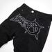 Funny Jeans With Ripped Patches, Black Flowing Whiskers, Elastic Slim Fit, Small Leg Pants, Personalized Men's Pants_viptrois.com