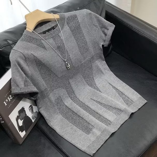 American Style New Summer Fashionable Brand Short-sleeved Sweater Men's Korean Style Slim-fit Handsome All-match Ins Half-sleeved T-shirt Top_viptrois.com