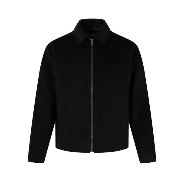 Vibe Trendy American Style Men's Jacket Spring Autumn Solid Color Loose Casual Turn-Down Collar Zipper Bomber Top_viptrois.com