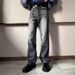 Men's Clothing High Street Washed Black Jeans Men's Straight Slim Fit Flared Cleanfit Pants_viptrois.com