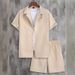 Men's Clothing New Men's Short Sleeved Cardigan Lapel Shirt Suit Men's Fashion Trend_viptrois.com