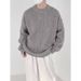 Solid Color Sweater Autumn Winter New Cable Knit Crew Shirt Men Half High Neck Thickened Knitwear Trendy_viptrois.com