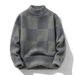 New autumn and winter loose thick knitted top, semi high neck sweater, men's thick base sweater_viptrois.com