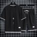 2025 Summer Waffle Men's Short Sleeved T Shirt Shorts Fashion Suit Men's Casual Sports T Shirt_viptrois.com