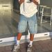 Men's Clothing Denim Loose Shorts Street Fashion Ins Workwear Denim Straight Five Point_viptrois.com