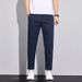 Men's Clothing Summer Nine Points Casual Pants Men's Fashion New Elastic Straight Boys' Trousers Slim Fit Pants Men_viptrois.com