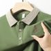 Men's Wrinkle-Free Embroidered Polo Shirt – Business Casual Long Sleeve Top For Dads & Professionals (M-4XL, 5 Classic Colors)_viptrois.com