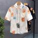 Men's Clothing Summer Thin Short Sleeved Five Point Sleeve Floral Shirt Men's High End Loose Jacquard Shirt Breathable Ice Silk Handsome Top_viptrois.com