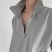 "Half-Zip High Neck Pullover – Minimalist Streetwear Hoodie With Metallic Accents (Black/Grey, M-3XL)"_viptrois.com