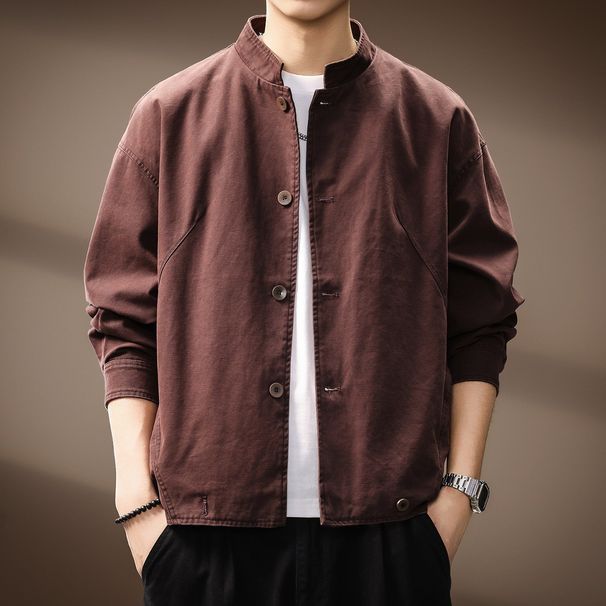 Nordmann High-End Harrington Motorcycle Stand Collar Design Men's Heavyweight Workwear Autumn Loose Flight Jacket Men_viptrois.com