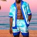 Men's Clothing Summer New Fashion 3D Printing Casual Shirt Shorts Suit Large Size_viptrois.com