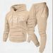 Men's Hooded Sweatshirt And Pants Set Letter Print Two Piece Clothing European And American Style Hot Selling Cross Border Trade_viptrois.com