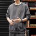 Pure Heavyweight Plus Size Crew Neck Sweatshirt Autumn Winter American Retro Style Raglan Long Sleeve Top Men's Base Shirt_viptrois.com