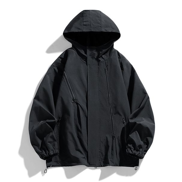 Trendy Brand Outdoor Leisure Sports Hooded Jacket Men's Loose American High Street Splicing Functional Jacket_viptrois.com