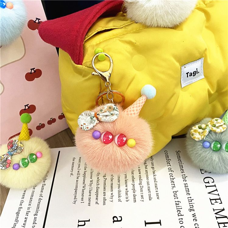 Bag Charm Cute Silly Ice Cream Keychain Cartoon Plush Doll Bag Pendant Doll Doll Ornament Accessories Gift_viptrois.com