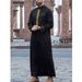 Men's Clothing Muslim Men's Robe Long Sleeves Ethnic Style Embroidery Stand Collar Men's Thobe_viptrois.com