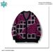 Oversized Color-Block Cardigan – Unisex Jacquard Knit Sweater (Streetwear, Long Sleeve, Black)"_viptrois.com