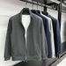 Men's Premium Cotton-Blend Zip-Up Jacket – Breathable Relaxed-Fit Sportswear With Ribbed Hem (Light Gray/Navy/Black/Charcoal/Dark Blue)_viptrois.com