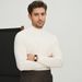 Men's Semi-Turtle Neck Knit Sweater - Soft & Breathable Long Sleeve Pullover For Casual & Business Wear (Camel, Black, Beige, Navy)_viptrois.com