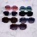 Men's Sunglasses Trend Polygonal Square Frame Ladies High End Flower Wrapped UV Anti Ultraviolet Sunglasses_viptrois.com