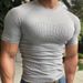 Men's Fitness Apparel Seamless Short-Sleeved Sports T-Shirt Quick Drying Compression Tight Fitting Outdoor Top For Summer Running Training_viptrois.com