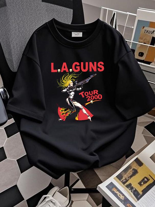 LA Guns Band Tour 2000 Tour Cotton Black Men S-234XL T-Shirt C1391 Designer Clothes Homme Fashion Streetwear Unisex Stretched Breathable Casual_viptrois.com