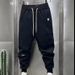 Men's Casual Jogger Pants With Large Pockets - Elastic Cuff Comfortable Polyester Trousers For Streetwear & Lounge_viptrois.com